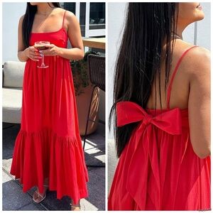 Abercrombie & Fitch Drama Bow Back Taffeta Maxi Dress Holiday Formal NWT Large